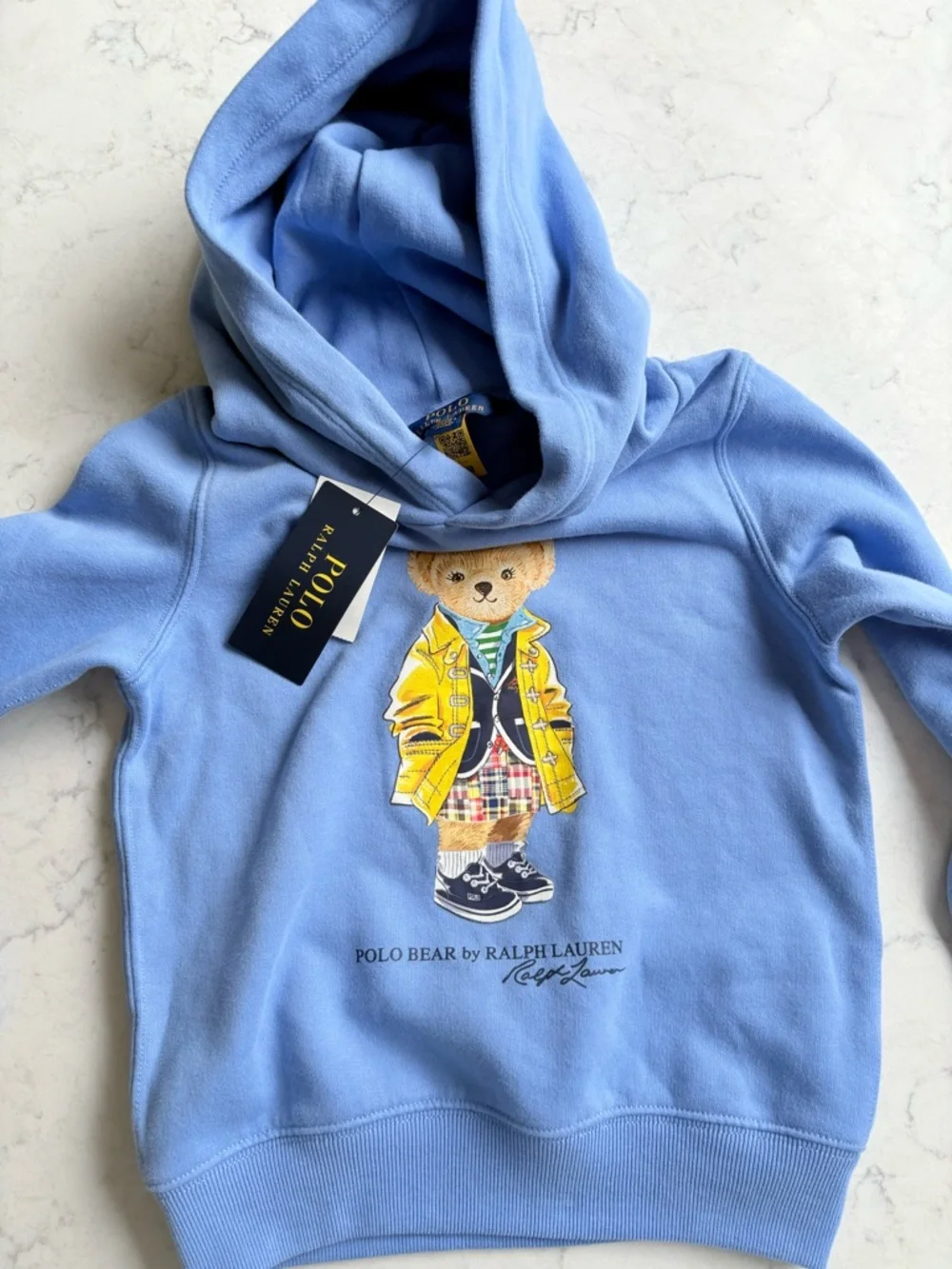 Ralph Lauren Light Blue Polo Bear Hoodie for Kids